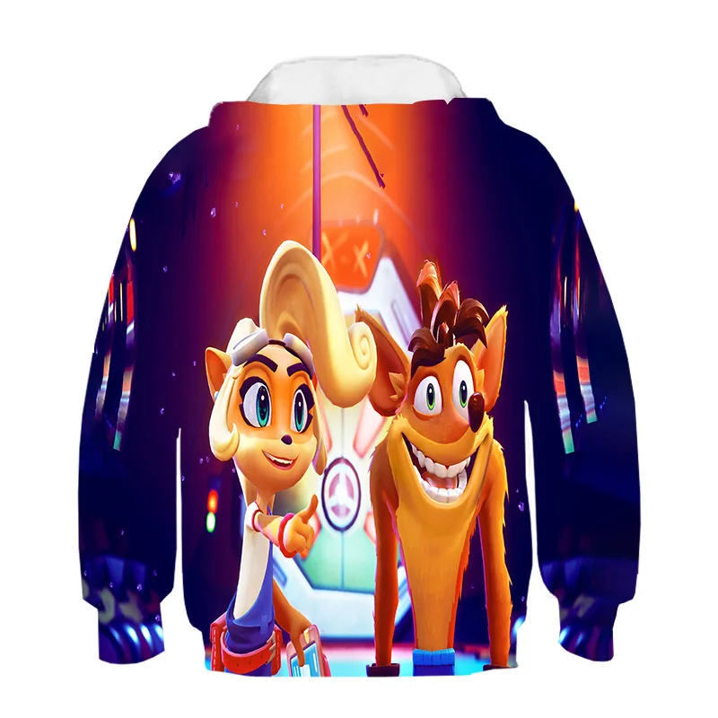 

New for boys and girls and kids Crash Bandicoot runs in 3D hoodie spring fall long sleeve sweatshirt jumper street wear Sudadera