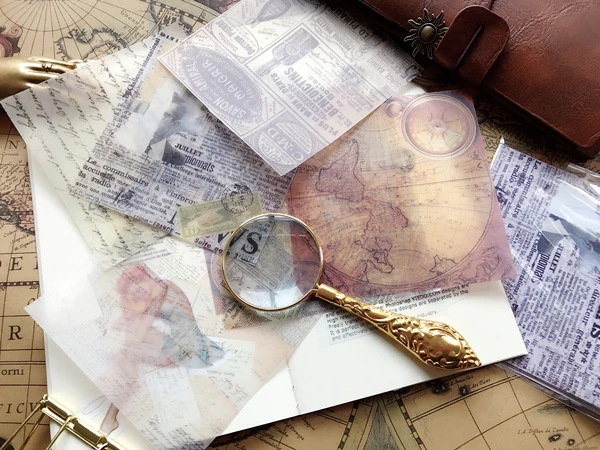 6 шт./компл. Ретро Винтаж калька Бумага новости карта Стикеры DIY ремесло