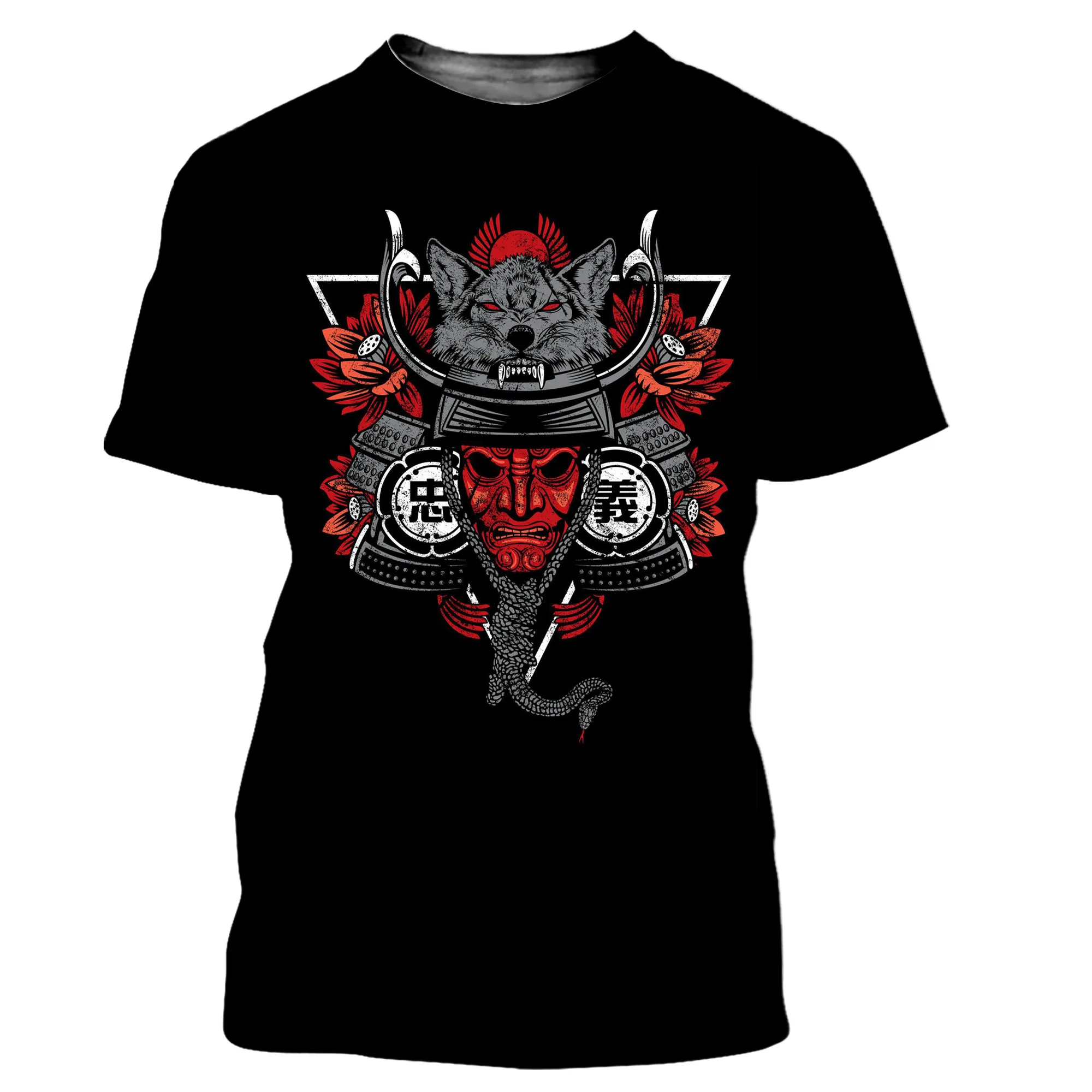 

Japanese Anime Men's 3D Reaper Mask Crew Neck T-shirt Harajuku Style Street Hip Hop Short Sleeve Top One-piece Summer Sweatshirt