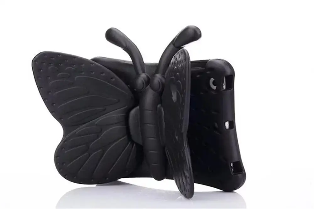 black Силиконовый чехол EVA с бабочкой для Ipad Mini 1 2 3 4 5 7,9 детская удобная переноска ударопрочный моющийся стоячая таблетница для iPad mini 4 - Цвет: black