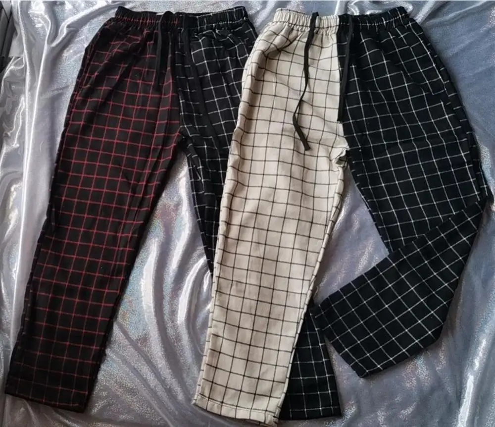 Женские классические брюки в клетку прямые шаровары английском стиле