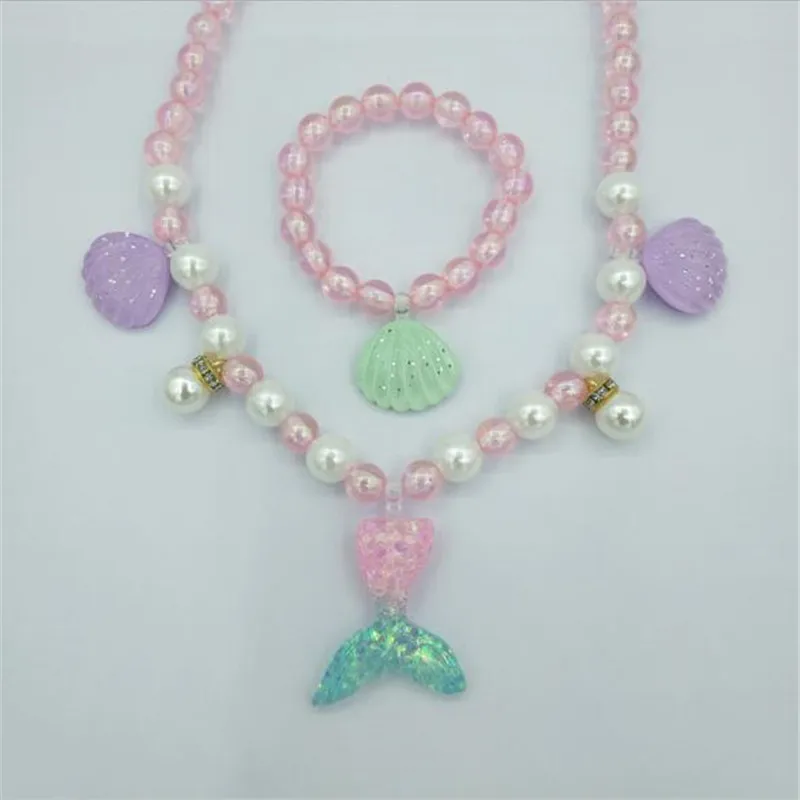 2019 жемчужный комплект украшений для детей Вечерние Бусы девочек ожерелье и