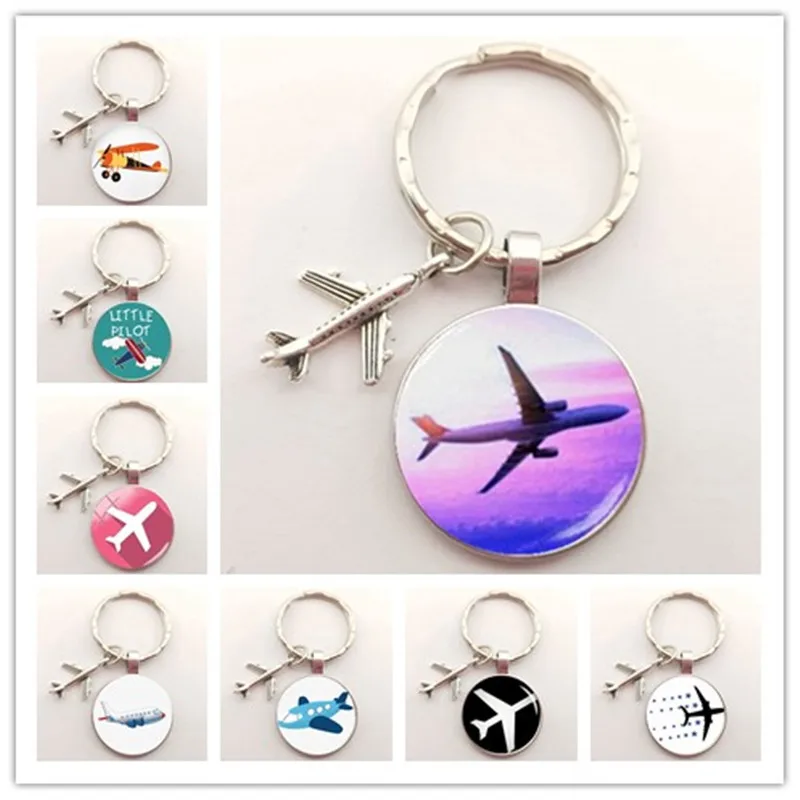 Новый Симпатичный Самолет Брелок с подвесками для ключей Подарочный мультяшный