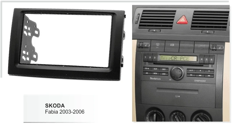 Двойной Din Car Facia для Skoda Fabia 2003 2006 Радио DVD стерео CD панель приборная комплект