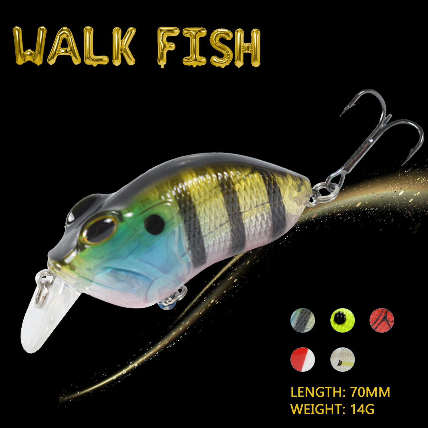 

Ходить рыбы 70 мм/14 г рыболовные приманки плавающий приманка рыболовные приманки воблер рыболовные приманки 3D глаза искусственная, жесткая, ...