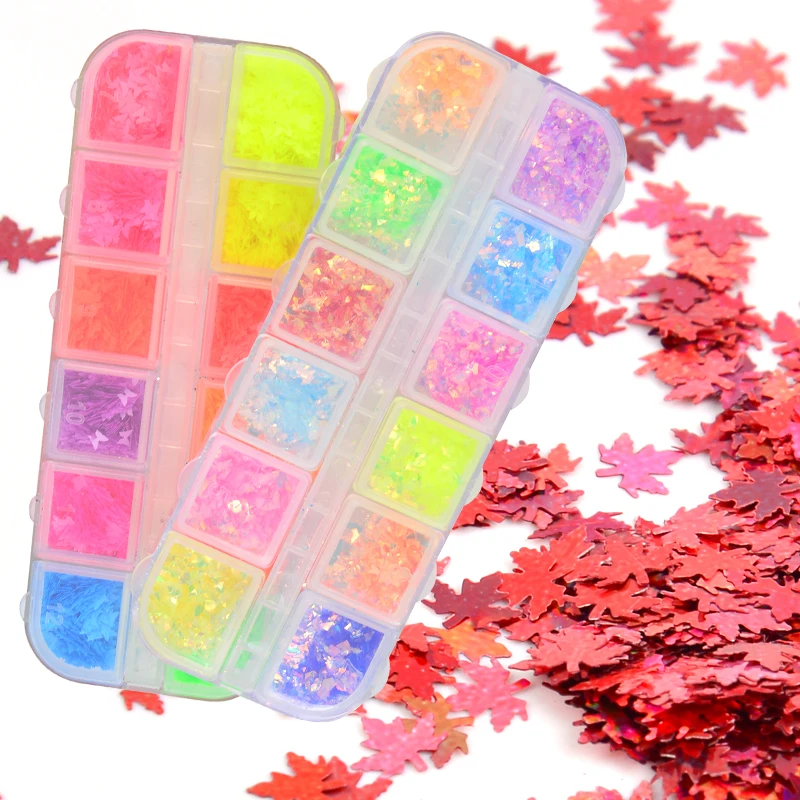 

FWC 3D Butterfly Round shape Slice Nail Sequins Flakes Holographic Iridescent Glitter Nail Art Decoration Colorful Manicure