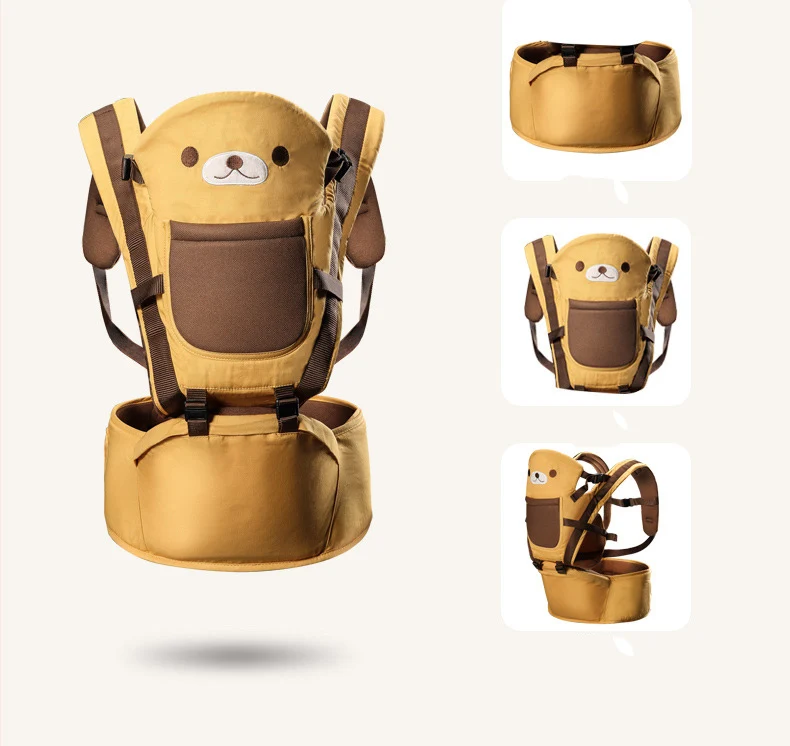 

Cartoon Bear Baby Sling Newborn Baby Front Horizontal Hug Type Multifunctional Baby Holding Waist Stool Sling Baby CarriersLB353