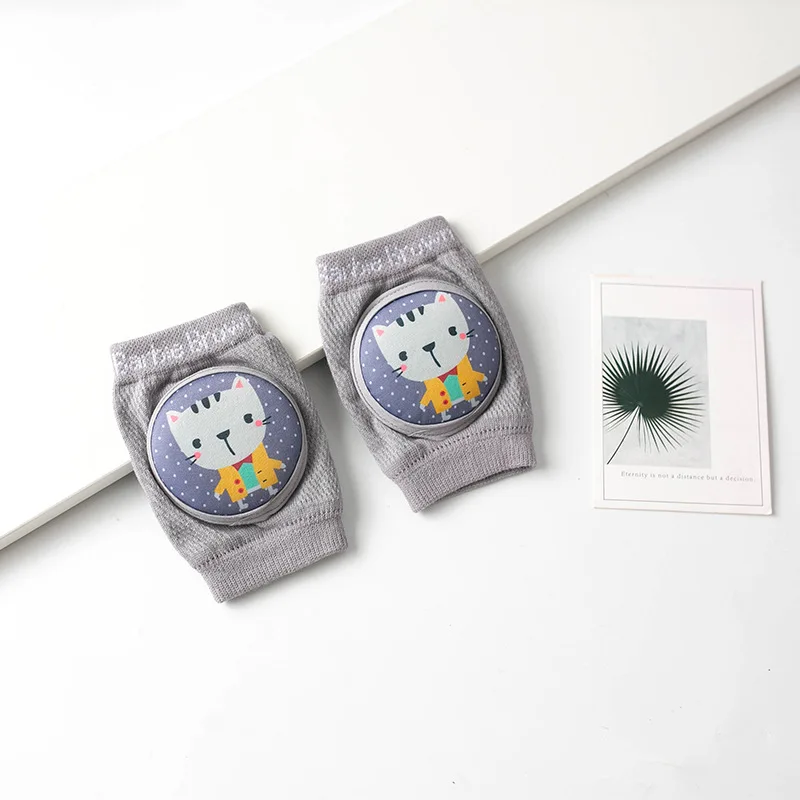 New Baby Mesh Knee Pads Cartoon Animal Style Rib Design with EVA Pad Bouncy Toddler Crawling Protective Gear