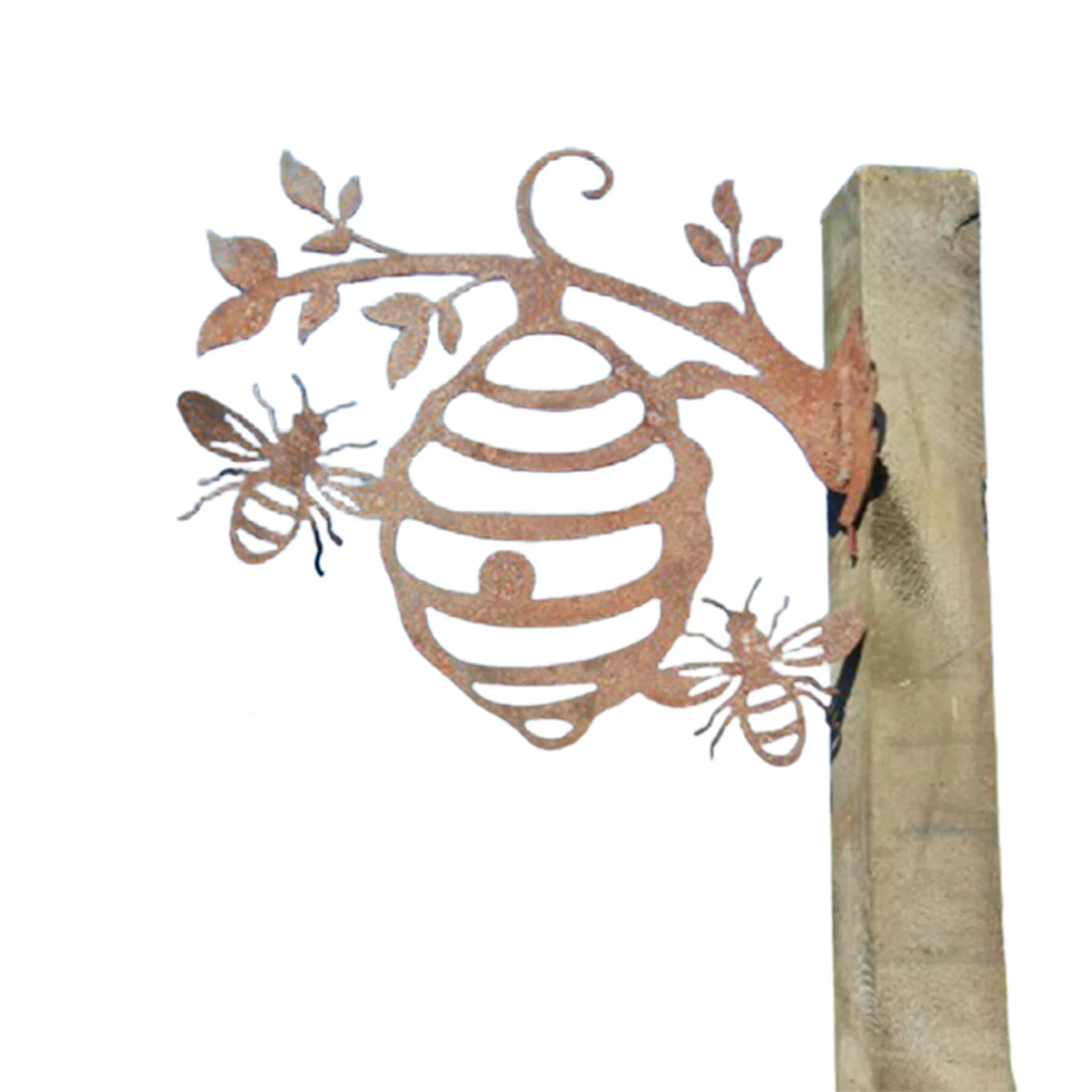 

Father's Day Gift Bee Hive Garden Decor Iron Silhouettes Tree Plug-in Ornament Yard & Garden Decor Decorative Stakes 38x36