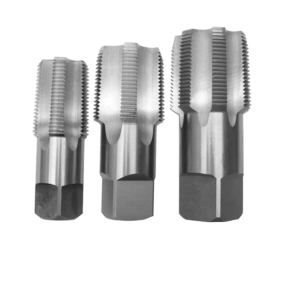

HSS Taper Pipe Tap Metal Screw Machine Spiral Point Straight Fluted Hand Screw 1-1/4" 1-1/2" Steel Bit Tool for Machining Thread