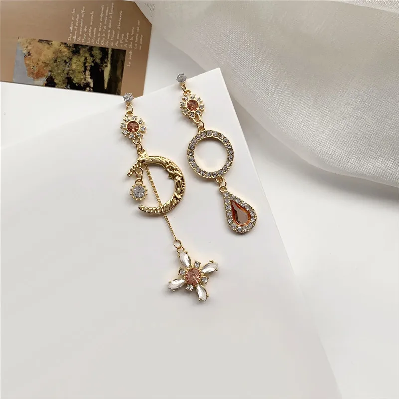 Винтажные изысканные винно красные стразы в стиле барокко циркониевые серьги