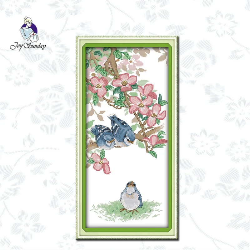 

Joy Sunday,birds,cross stitch embroidery kit,11CT or14CT Animal pattern cross stitch kit,Needlework counted cross-stitch pattern