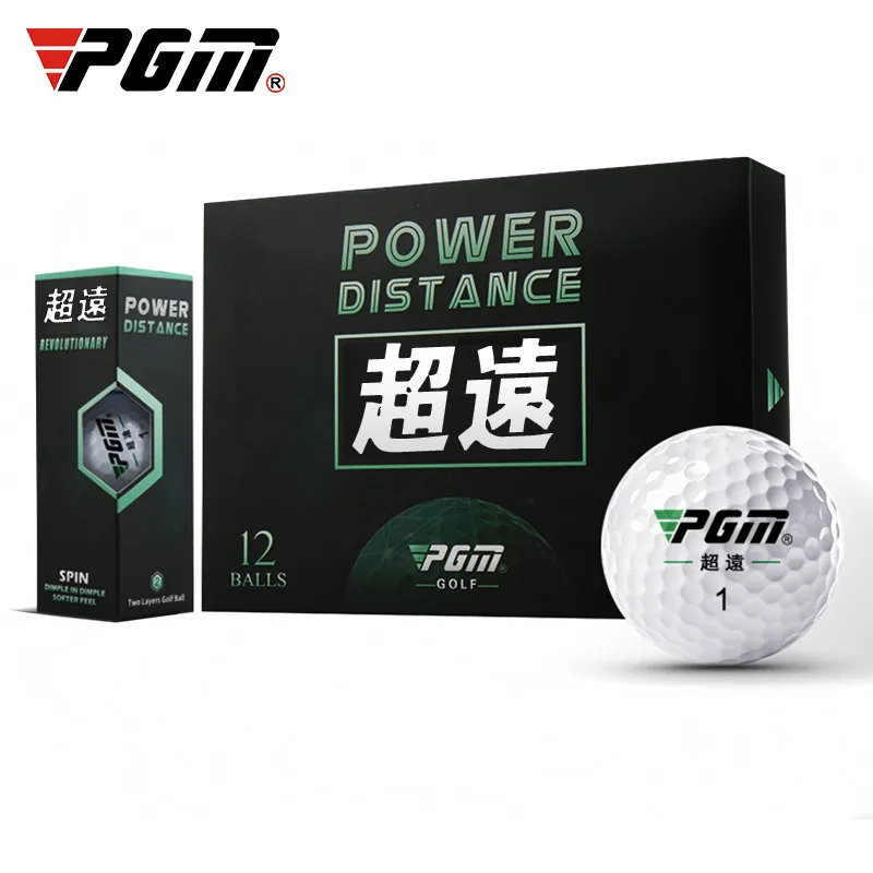 Высококачественные мячи для гольфа Pgm, 12 штук в упаковке, двухслойный тренировочный мяч для игры в гольф, Супер дальний мяч для занятий спорт...