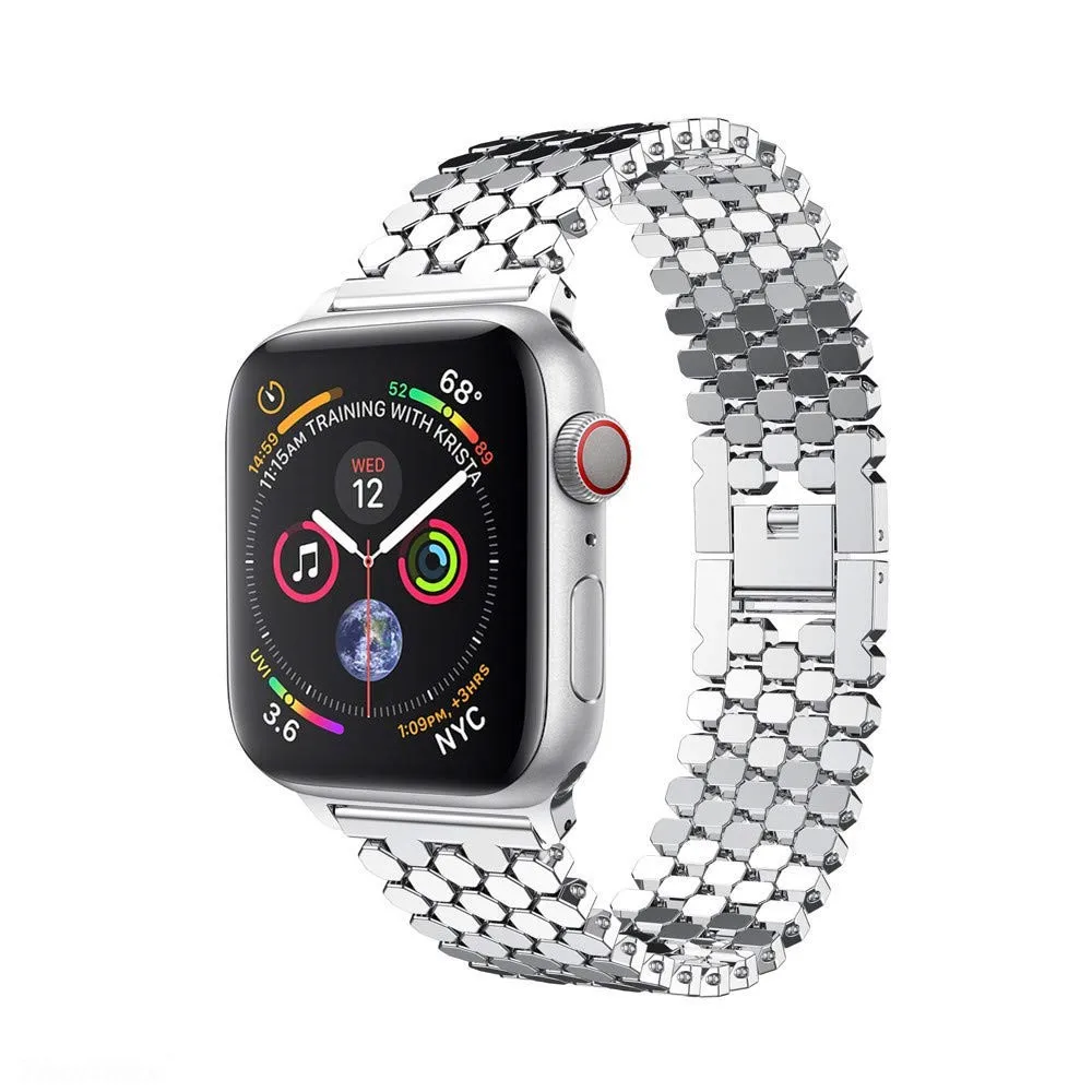 Ремешок из нержавеющей стали для apple watch, 42 мм, 38 мм, 40 мм, 44 мм, браслет для iwatch, 5 полос, серия 5, 4, 3, 2, золотистый, черный