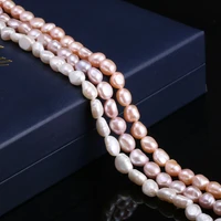 natural freshwater pearl beads high quality irregular punch loose beads for diy elegant necklace bracelet jewelry making 8 9mm