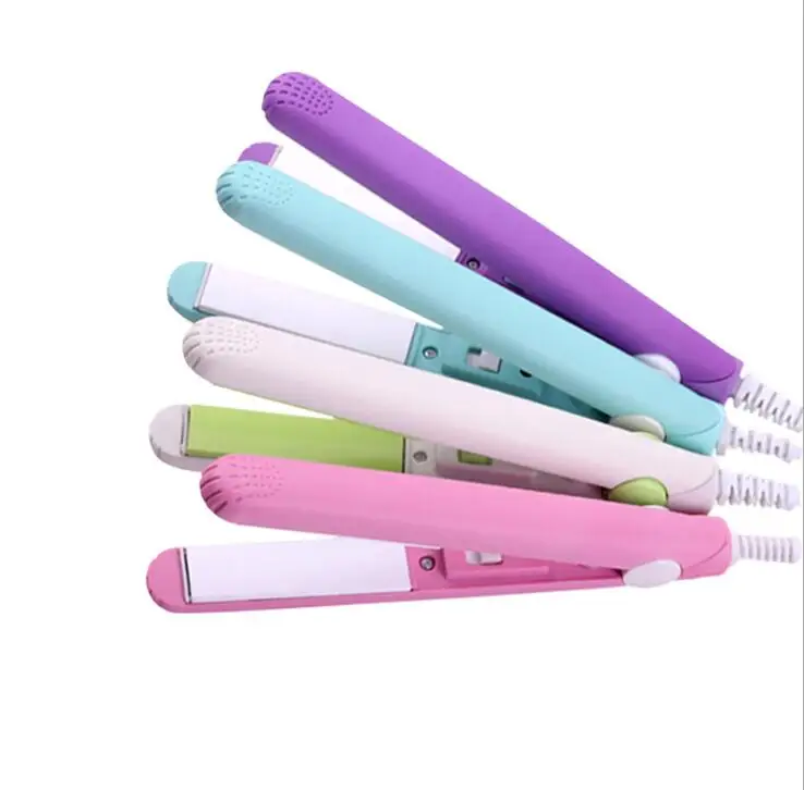 Мини-выпрямитель для волос Розовый Керамический выпрямитель гофрированная