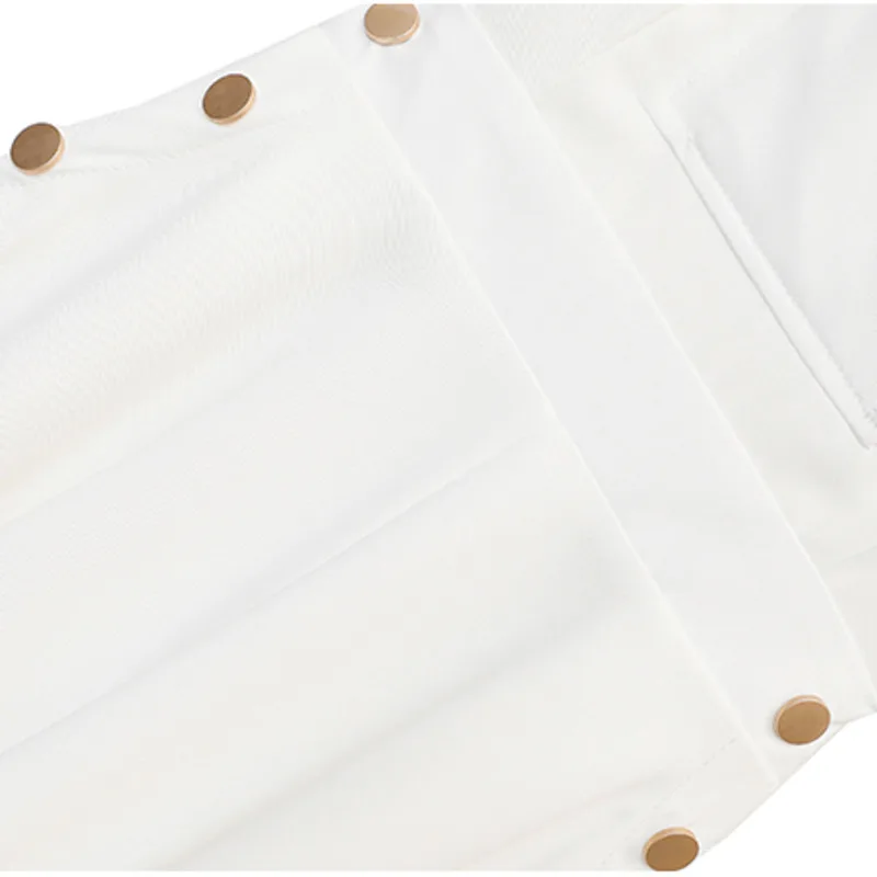 

2021 Summer Women Dress White Notched Collar Half Sleeve Vestidos High Waist Knee-Length Irregular Chiffon Dress Robe Ropa Mujer