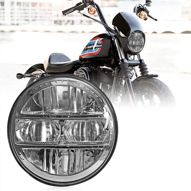 

5.75"5 3/4 inch Led Car Motorcycle Headlight H4 Phare Farol Moto Headlamp Head Light For Harley indian scout Honda