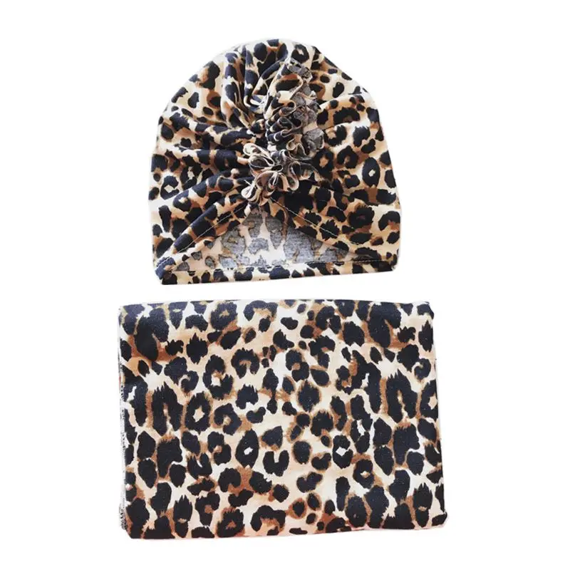 

Baby Swaddle Blanket + Cap Newborn Turban Knot Hat Headbands Infant Sleeping Bag Baby Bedding Blanket