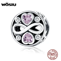 wostu hot sale 925 sterling silver our forever love beads fit original charm bracelet diy jewelry lover gift cqc240