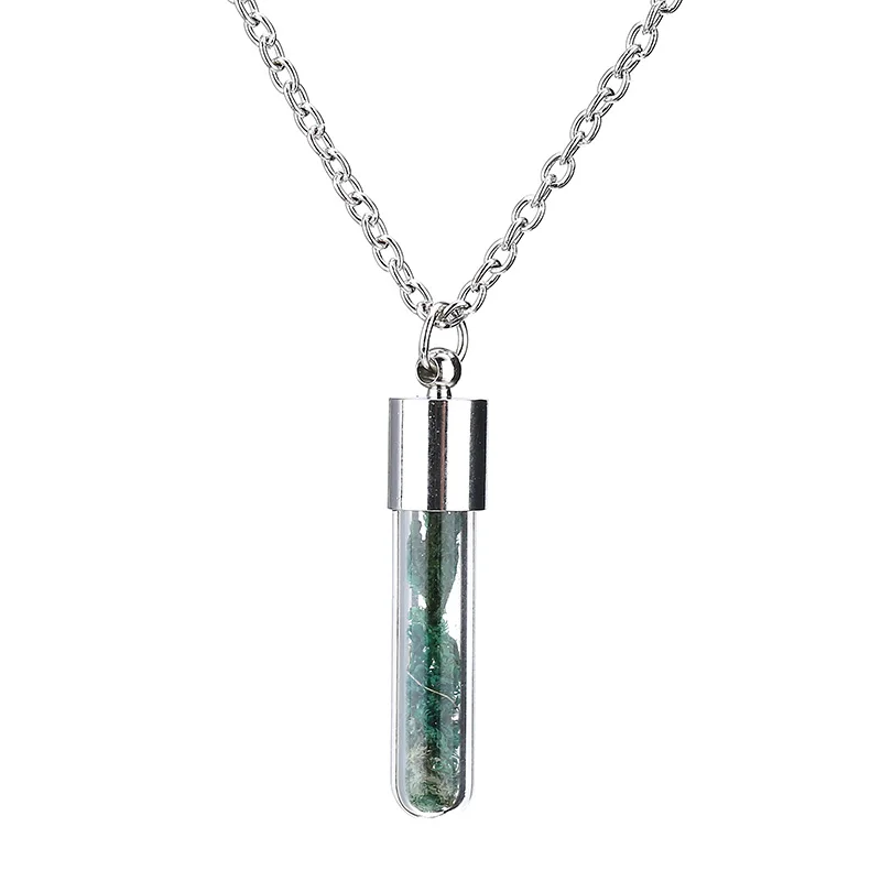 Vintage Wishing Bottle Necklace Shellhard Fashion Mini Glass Seaweed Sea Grasses Long Pendant For Unisex Jewelry|long pendant necklace|bottle