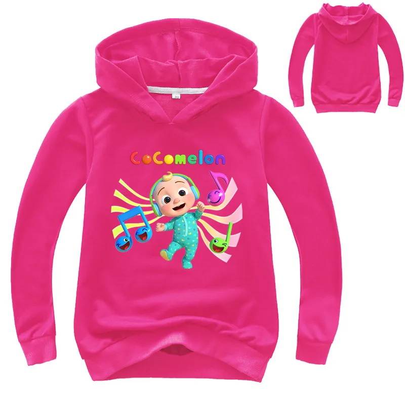 

Hoodies Sweatshirts Boys Girls Fashion Cocomelon Pink Autumn Winter Fleece Hip Hop Hoody Kids Brand Casual Tops