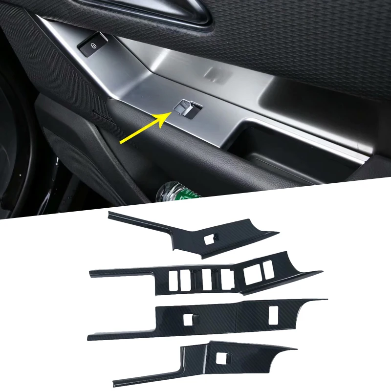 

Car Accessories For Land Rover Range Rover VELAR 2017 2018 ABS Carbon Fiber Texture Window Lift Button Frame Cover Trim Kit