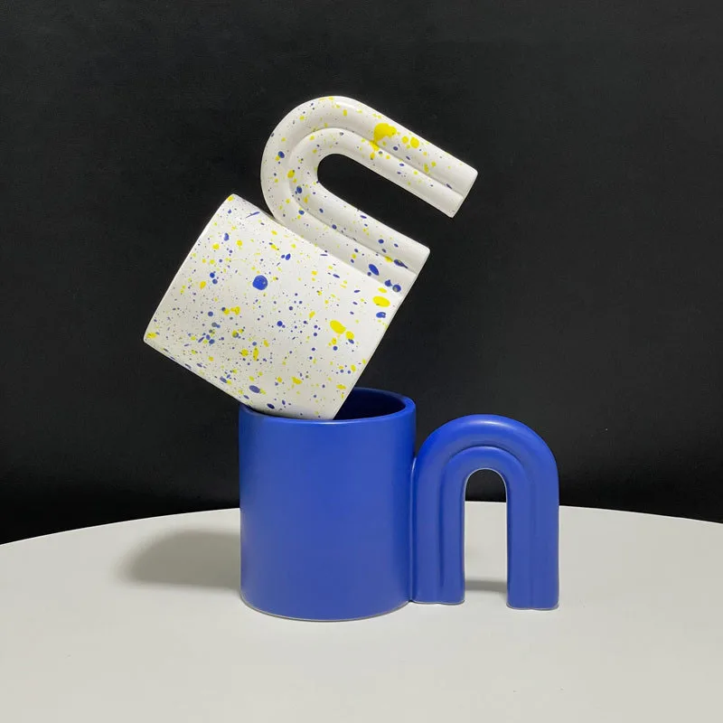 

Ручка дверная керамическая в скандинавском стиле, креативная чашка для кофе, молока, воды, подарок на Рождество, Офисная кружка для воды