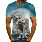 Новинка 2021, Мужская футболка, забавная Футболка с волком, уличная футболка в стиле хип-хоп, модная универсальная дышащая мужская и женская футболка