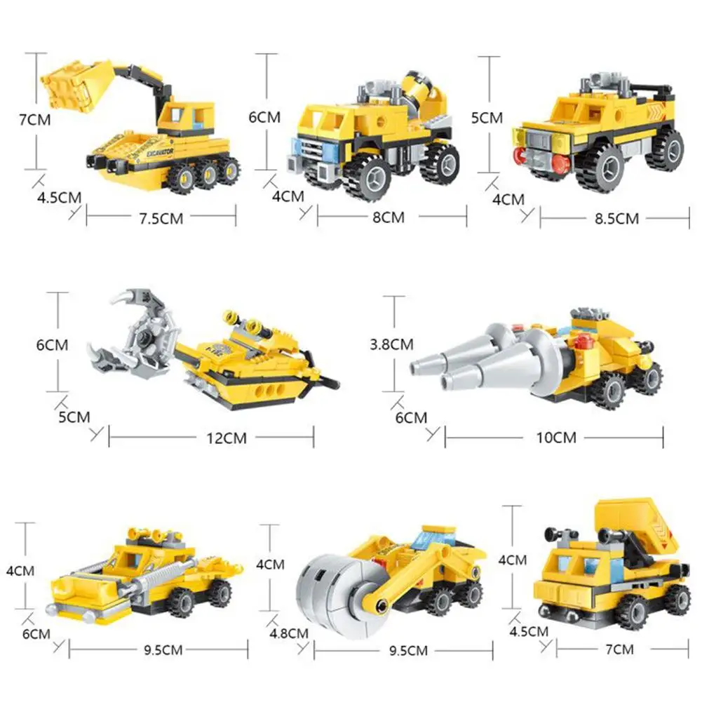 

Montessori Children's Educational Assembling DIY Toy Construction Vehicle Building Blocks To Insert Early Education Toys