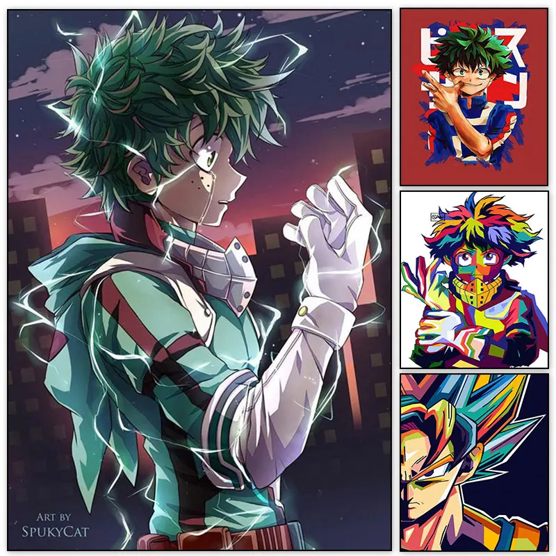 

Boku No My Hero Academia Anime Poster And Prints Manga Midoriya Izuku Figure Canvas Painting Home Decoration HD Wall Art Picture