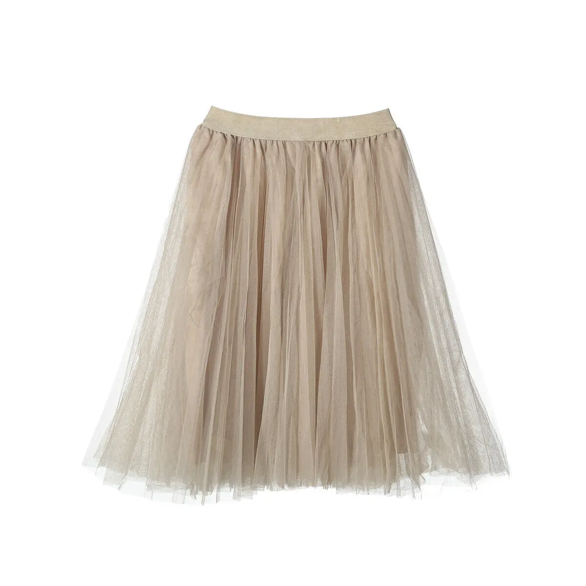 Женская многослойная юбка-пачка средней длины плиссированная сетчатая юбка из