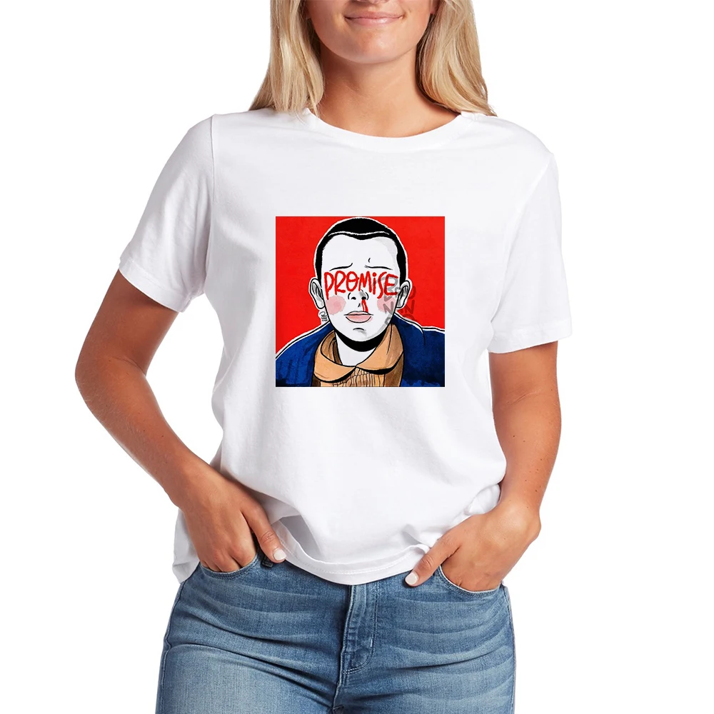 

Gothic Edgy Vogue Stranger Things Print Spring Pop Oversize T-shirts Ropa Mujer Round Collar Tshirt Harajuku Women's T-shirts