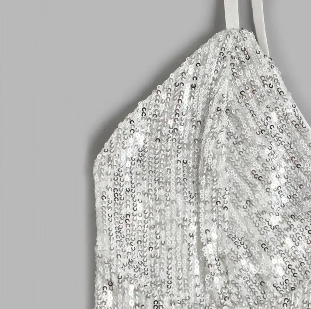 Кроп Топ для женщин майки блестящие на бретельках женские сексуальные Sparkl Cami