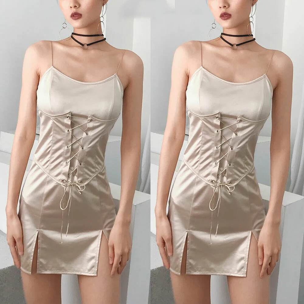 Новинка летнее женское сексуальное короткое мини платье без рукавов эластичное