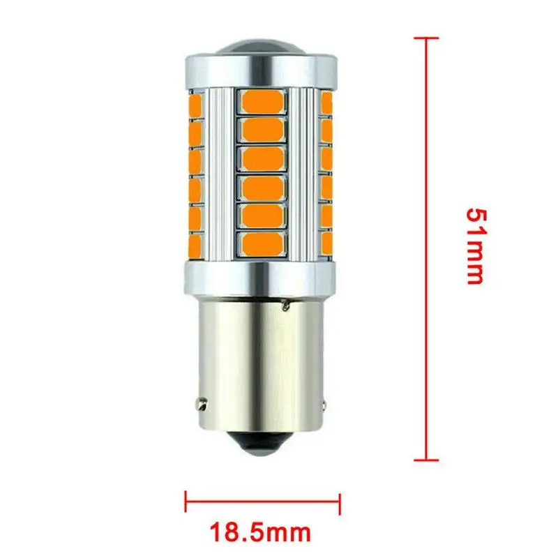 

2PCS 1156PY 7507 PY21W BAU15S 33 SMD 5630 5730 LED Direction Turn Rear Car Indicator Amber Light Signals Front Auto led lamp