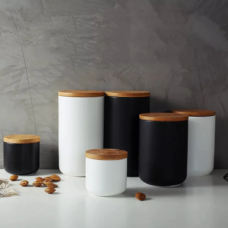 

WSHYUFEI Ceramics Tea Canister Tea Sugar Spice Storage Jar Porcelain Jars for Spices Storage Tank Tea Storage Bottle 3 MODEL