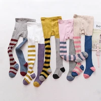 spring autumn girl tights asymmetry striped tights for girl children pantyhose stockings kids knee high baby girl tights 2 6 yrs