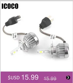 ICOCO светодиодный 12V H4 Автомобильные фары 60 Вт 6000LM H1 H3 H7 H8/H9/H11, 9003/HB3/HB4 светодиодный комплект Headbulbs сов монолитный блок светодиодов фары