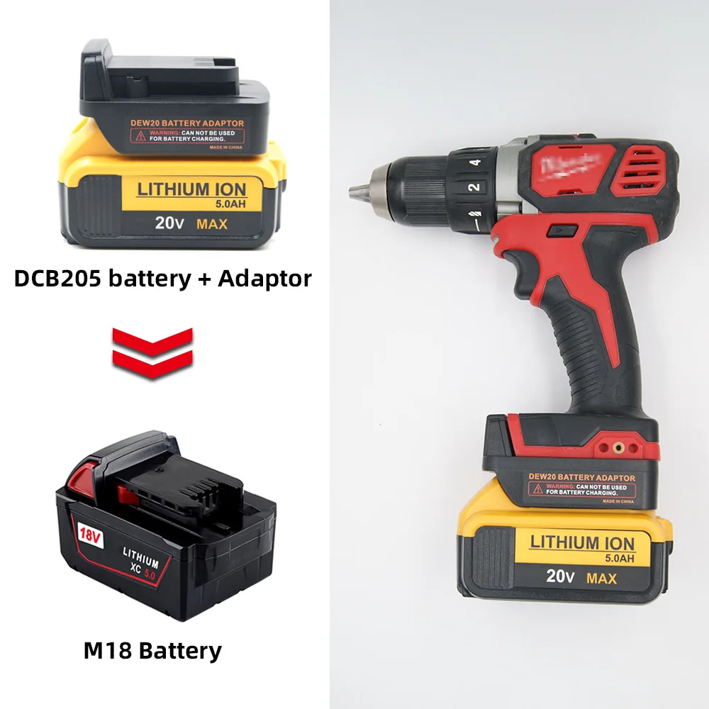 

Battery Adapter for Dewalt 18V/20V MAX Convert to for Milwaukee M18 18V