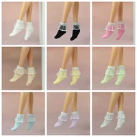 sweet beautiful pure candy color lace stockings anklets for barbie doll short cute socks for blyth dolls accessories 16 bjd toy