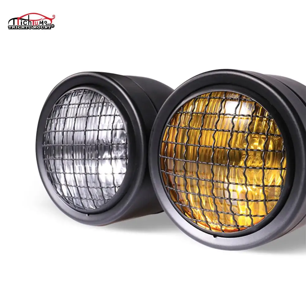 Мотоциклетный гриль Twins двойная фара уличный истребитель для Harley Cafe Racer Honda Yamaha