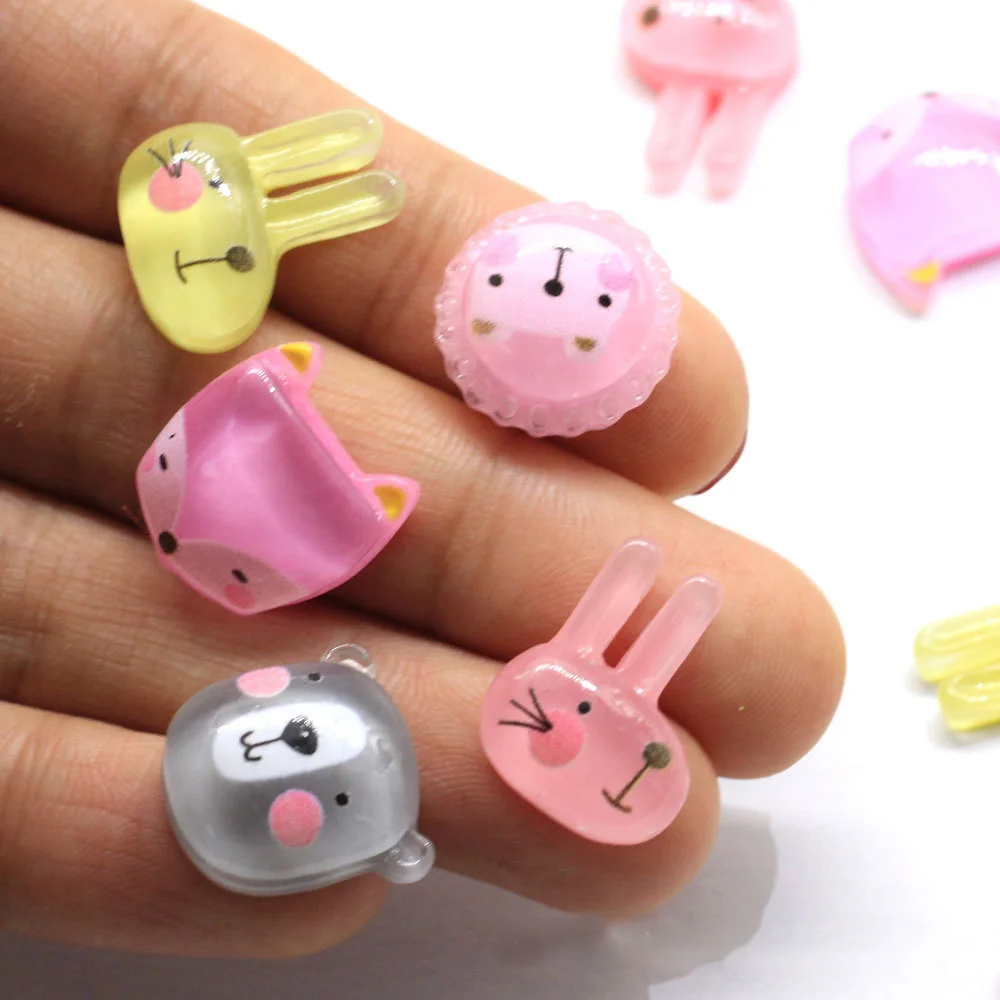 20 шт смешанные мультипликационный кролик в стиле кавай лисы с плоской задней