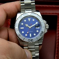 40 blue dial luminous yacht type mens automatic mechanical watch watch stainless steel ceramic bezel steel band