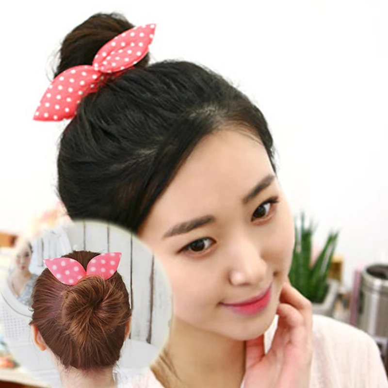 

Fashion Rabbit Ear Magic Hair Styling Sponge Clip Foam Bun Curler Hairstyle Twist Maker Tool Donut Hair Accessories Women Cute