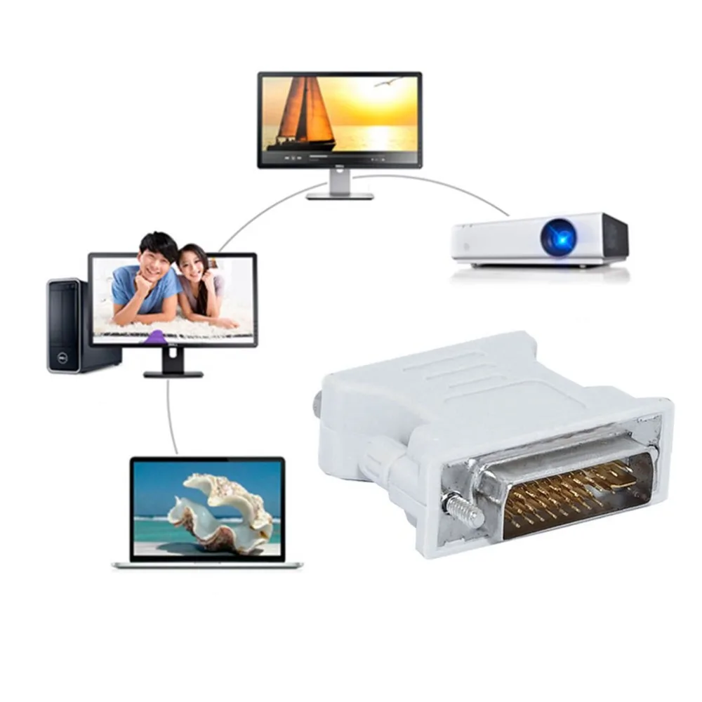 L Форма DVI I to VGA адаптер с возможностью поворота на 90 градусов HDMI 24 + 5 29Pin штекер