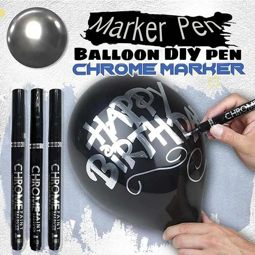 

3 Sizes Liquid Mirror Chrome Marker Silver Art Marker Writing-for Any Surface Metal Glass Wood Stone Plastic Paper 0.7/1.0/3.0mm