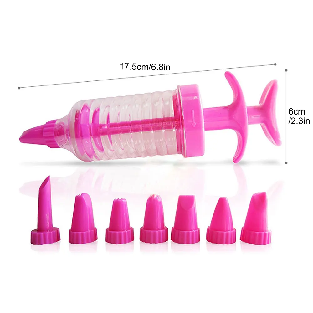 

1Set Plastic 8 Cake Nozzles Icing Syringe Mold Cake Decorating Piping Cream Syringe Tips Set Tool Cake Decoration Set