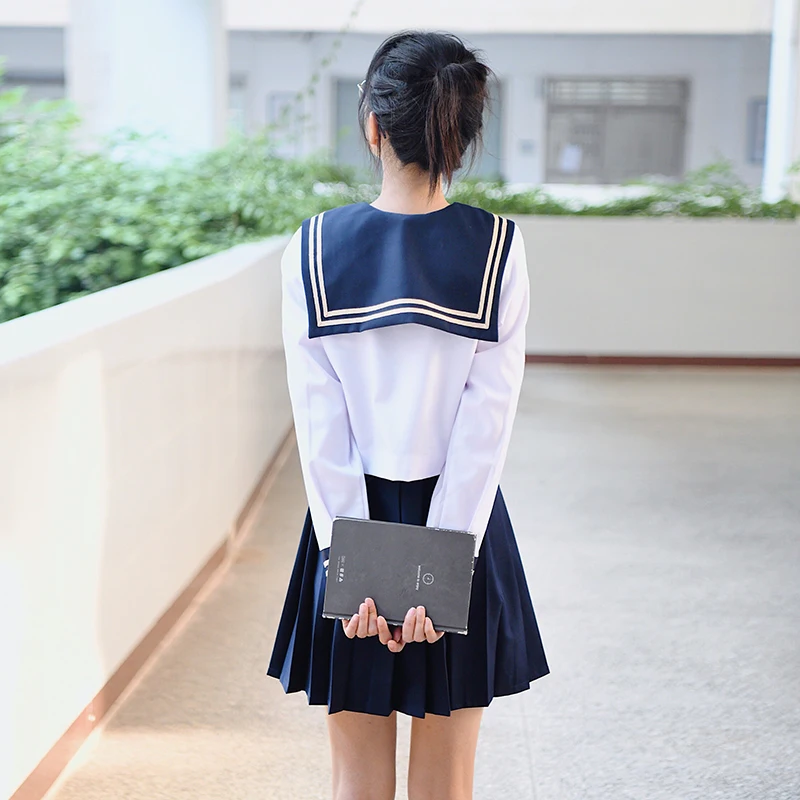 Новая стильная японская школьная форма аниме косплей матросский костюм Топы +