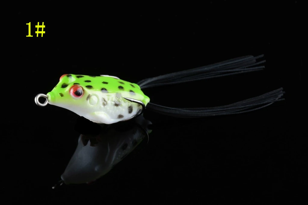 

1Pcs Frog Lure Fishing Lures Treble Hooks 4.2cm/5.8g Topwater Ray Frog Artificial Minnow Crank Strong Artificial Soft Bait